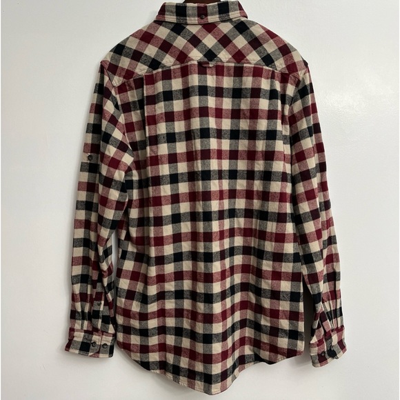 Fjallraven Skog Shirt Mens Flannel Button Front Size XL Slim Fit Dark Garnet-Fog - Picture 2 of 10